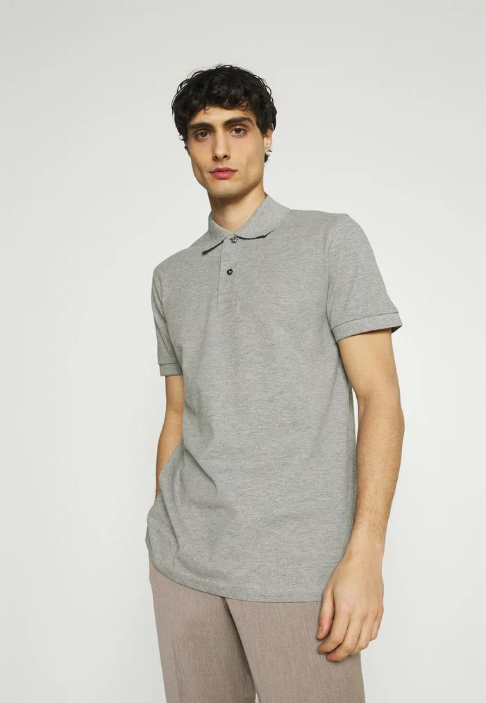 Selected Homme NEO - Polo - Medium Grey Melange 1 Selected Homme NEO - Polo - Medium Grey Melange