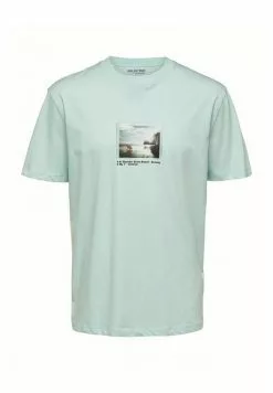 Selected Homme SLHRELAXDENTON - T-shirt Imprimé - Pastel Blue -Selected Homme Soldes Boutique 0497fd0a11934daf95d02d880b7439f2