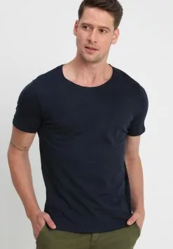 Selected Homme SLHLUKE O-NECK TEE - T-shirt Basique - Navy Blazer