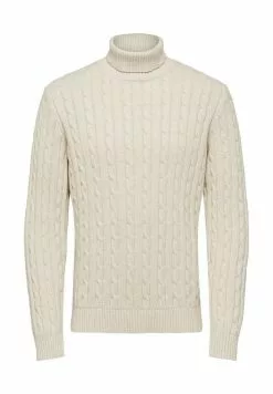 Selected Homme SLHRYAN STRUCTURE ROLL NECK - Pullover - Bone White -Selected Homme Soldes Boutique 04b678129bd2494e9c378f28b0a8e0f0