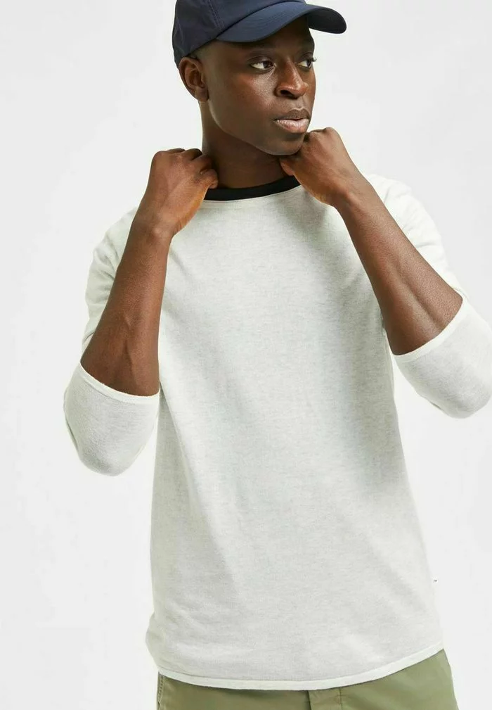 Selected Homme SLHROME LS CREW NECK G NOOS - Pullover - Snow White 4 Selected Homme SLHROME LS CREW NECK G NOOS - Pullover - Snow White – Image 4