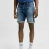 Selected Homme BIO-BAUMWOLL - Short En Jean - Dark Blue Denim