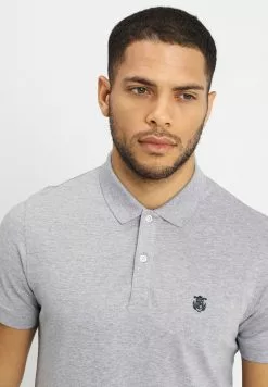 Selected Homme SLHARO EMBROIDERY - Polo - Medium Grey Melange -Selected Homme Soldes Boutique 098028c285a5422b906377e91bbe1453