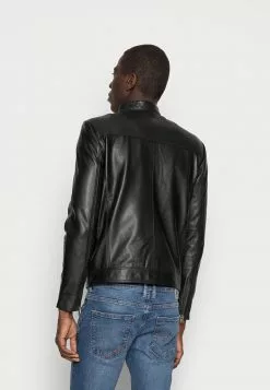 Selected Homme CLASSIC JACKET - Veste En Cuir - Black -Selected Homme Soldes Boutique 0b117531af6d4cc8b27525e5e839e089