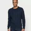 Selected Homme SLHRABI CABLE CREW NECK - Pullover - Dark Sapphire