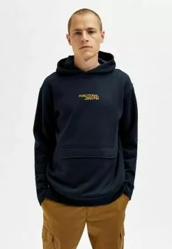 Selected Homme BESTICKTER - Sweat à Capuche - Sky Captain
