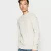 Selected Homme SLHVICTOR CABLE CREW NECK - Pullover - Bone White