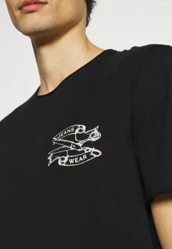 Selected Homme SLHWALTER O-NECK TEE - T-shirt Imprimé - Black -Selected Homme Soldes Boutique 0df088bc635540eb9538b450d1c72bdb