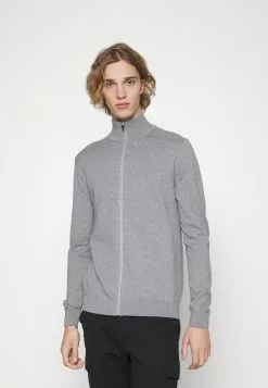 Selected Homme SLHBERG FULL ZIP CARDIGAN - Gilet - Egret Melange