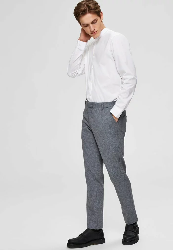 Selected Homme FLEX FIT HOSE SLIM FIT - Chino - Grey Melange 2 Selected Homme FLEX FIT HOSE SLIM FIT - Chino - Grey Melange – Image 2