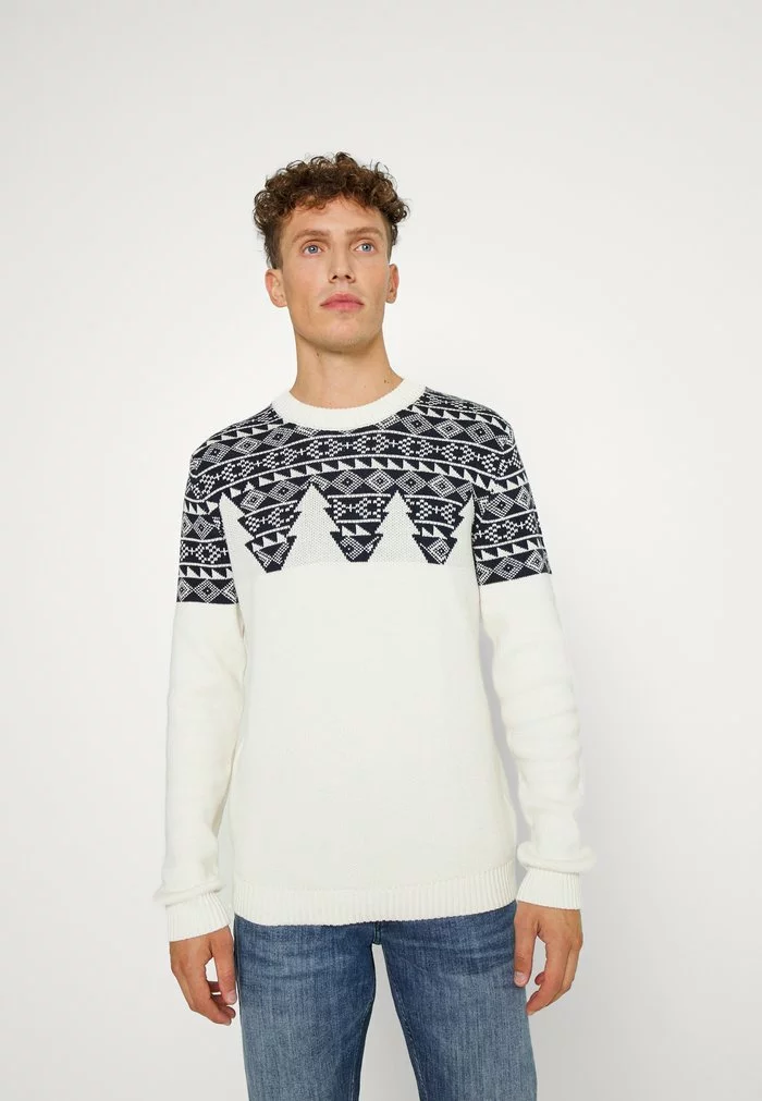 Selected Homme SLHSNOWDEN CREW NECK - Pullover - Egret/sky Captain 1 Selected Homme SLHSNOWDEN CREW NECK - Pullover - Egret/sky Captain