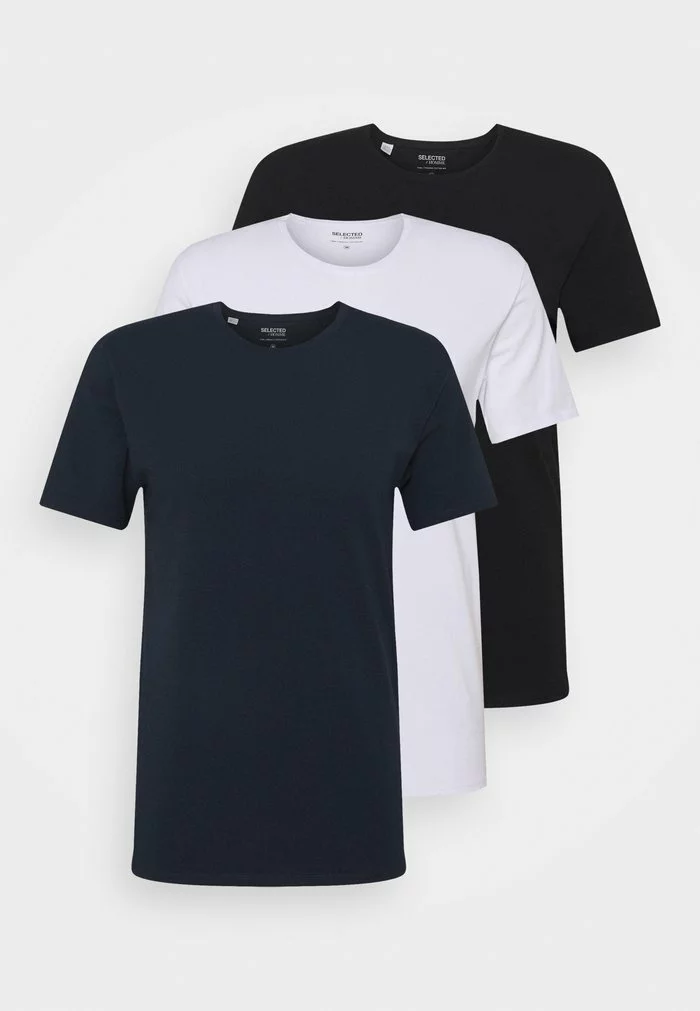 Selected Homme SLHNEWPIMA O NECK TEE 3 PACK - T-shirt Basique - Multi Colour 1 Selected Homme SLHNEWPIMA O NECK TEE 3 PACK - T-shirt Basique - Multi Colour