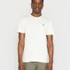 Selected Homme WILDER NECK TEE CAMP - T-shirt Basique - Cloud Dancer