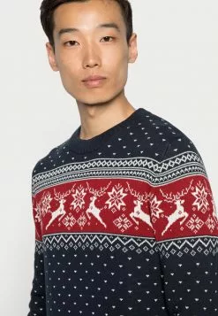 Selected Homme SLHNEWDEER CREW NECK - Pullover - Maritime Blue -Selected Homme Soldes Boutique 15207a6c6c1b4286be93c179d7108ff9