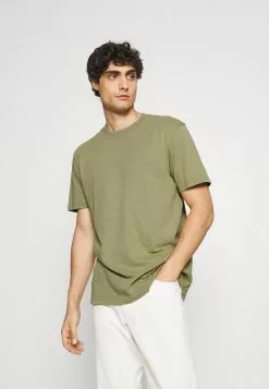 Selected Homme SLHRELAXHERB O NECK TEE - T-shirt Basique - Aloe