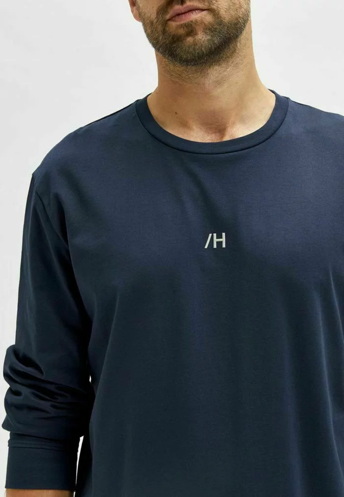 Selected Homme T-shirt à Manches Longues - Dark Sapphire 4 Selected Homme T-shirt à Manches Longues - Dark Sapphire – Image 4