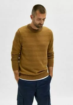 Selected Homme SLHALFIE CREW CAMP - Pullover - Breen