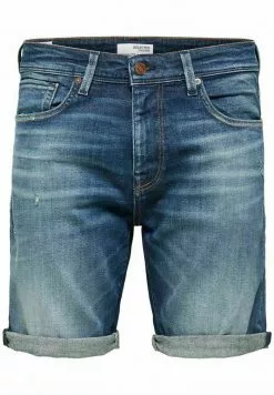 Selected Homme BIO-BAUMWOLL - Short En Jean - Dark Blue Denim -Selected Homme Soldes Boutique 1f85b8d3efe14820b0d6afeba8c0aa63