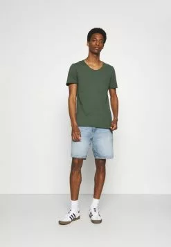 Selected Homme SLHNEWMERCE O NECK TEE 3PACK - T-shirt Basique - Black/dove Melange/cilantro Melan