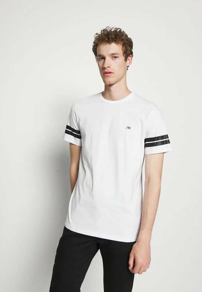 Selected Homme SLHREGPATO O NECK TEE - T-shirt Imprimé - White 1 Selected Homme SLHREGPATO O NECK TEE - T-shirt Imprimé - White