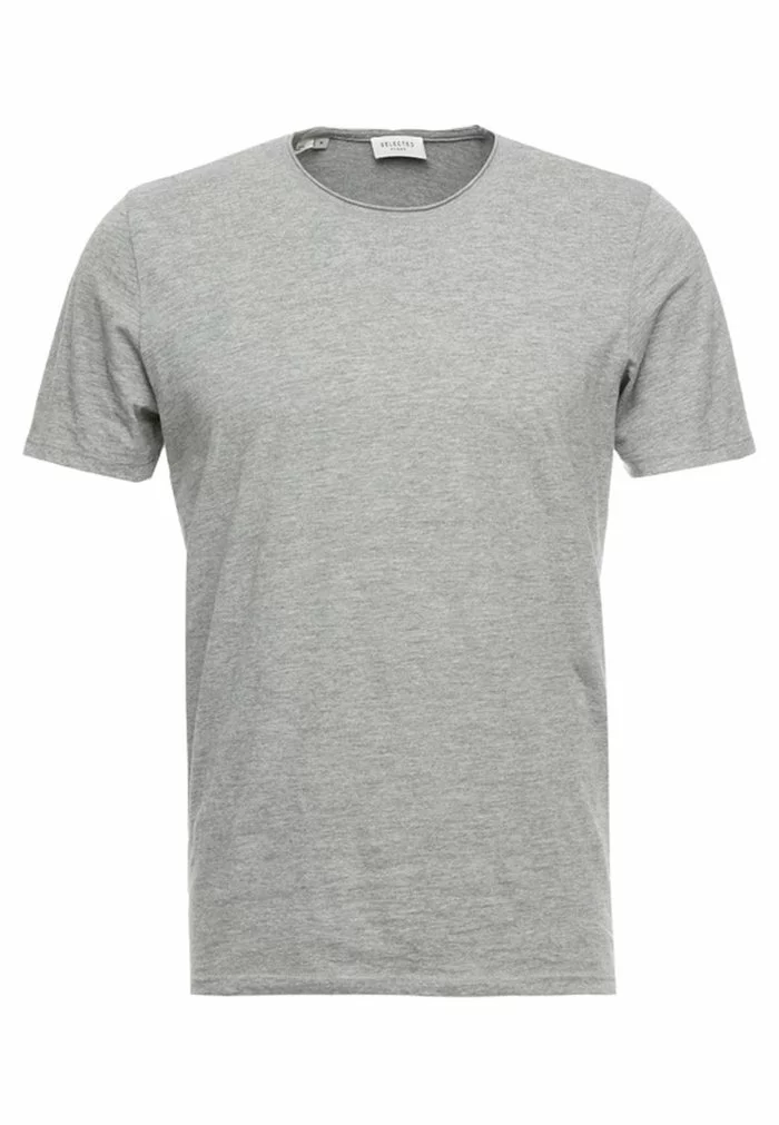 Selected Homme SLHLUKE O-NECK TEE - T-shirt Basique - Light Grey Melange 4 Selected Homme SLHLUKE O-NECK TEE - T-shirt Basique - Light Grey Melange – Image 4
