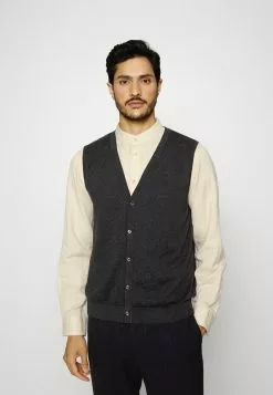 Selected Homme SLHBERG BUTTON WAISTCOAT - Veste Sans Manches - Antracit Melange