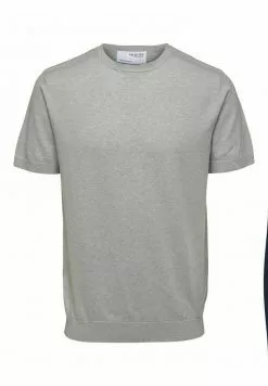 Selected Homme T-shirt Basique - Grey -Selected Homme Soldes Boutique 225e7ea347d343b2803003ac9e78bc5a