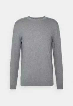 Selected Homme SLHBERG CREW NECK - Pullover - Medium Grey Melange -Selected Homme Soldes Boutique 258513c120034fc780762010e119dd15