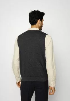 Selected Homme SLHBERG BUTTON WAISTCOAT - Veste Sans Manches - Antracit Melange -Selected Homme Soldes Boutique 25e274f123344544ac2afd6b1fe5b307