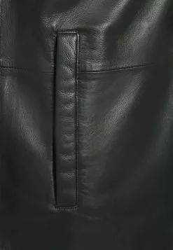 Selected Homme SLHSILVER OVERSHIRT - Veste En Cuir - Black -Selected Homme Soldes Boutique 272572cf9f3349bcb978de94e9d44668