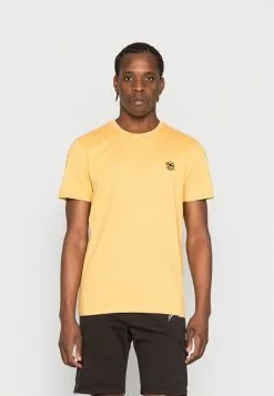 Selected Homme WILDER NECK TEE CAMP - T-shirt Basique - Ochre