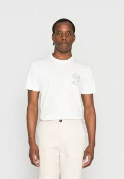 Selected Homme BROCK TEE - T-shirt Imprimé - Cloud Dancer