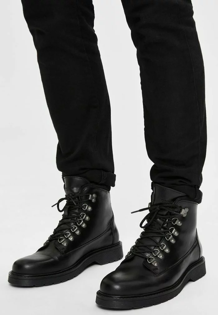 Selected Homme Bottines à Lacets - Black 1 Selected Homme Bottines à Lacets - Black