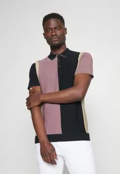 Selected Homme MASON BLOCK - Polo - Elderberry/oatmeal/sky Captain