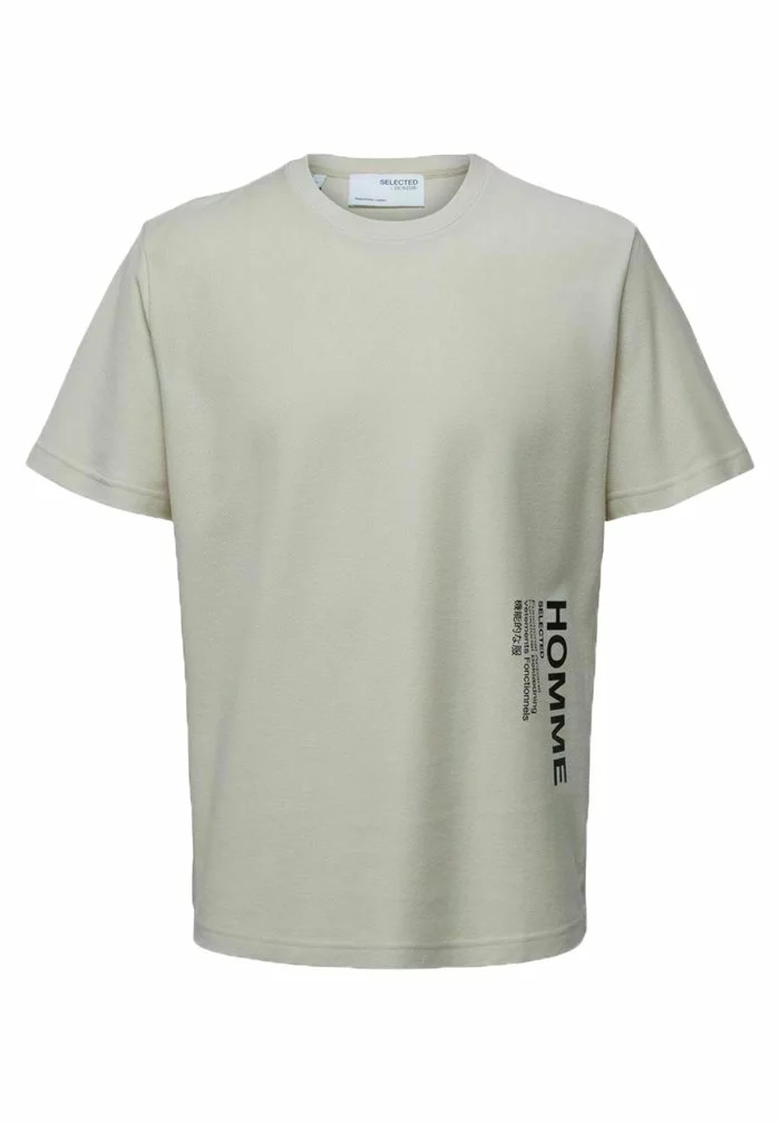 Selected Homme T-shirt Imprimé - Oatmeal 6 Selected Homme T-shirt Imprimé - Oatmeal – Image 6