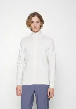 Selected Homme SLHBERG FULL ZIP CARDIGAN - Gilet - Egret Melange