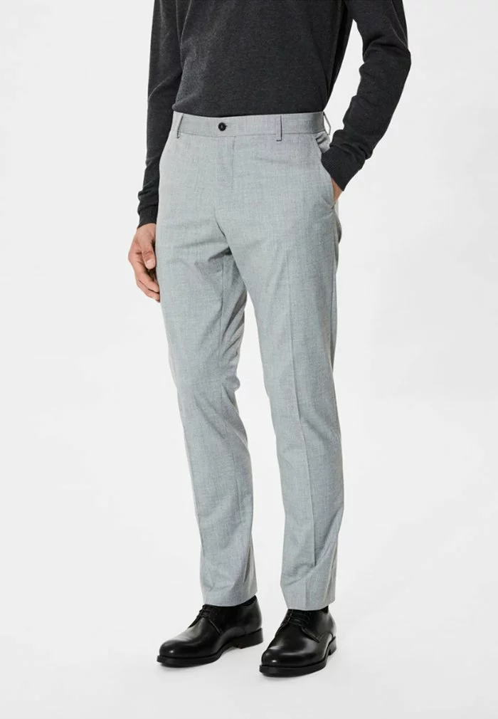 Selected Homme Pantalon De Costume - Light Grey Melange 1 Selected Homme Pantalon De Costume - Light Grey Melange