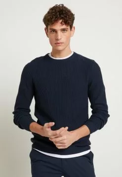 Selected Homme SLHBERG CREW NECK - Pullover - Navy Blazer/melange