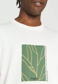 Selected Homme RELAXROB O-NECK TEE CAMP - T-shirt Imprimé - Bright White -Selected Homme Soldes Boutique 3727c7025a6544cf8e4138eac44f295a