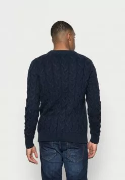 Selected Homme SLHRABI CABLE CREW NECK - Pullover - Dark Sapphire -Selected Homme Soldes Boutique 376e51362c4f48b69ed2619a6b809e90