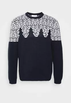 Selected Homme SLHSNOWDEN CREW NECK - Pullover - Sky Captain/egret -Selected Homme Soldes Boutique 3a79f72d14084873ad89487f00f23571