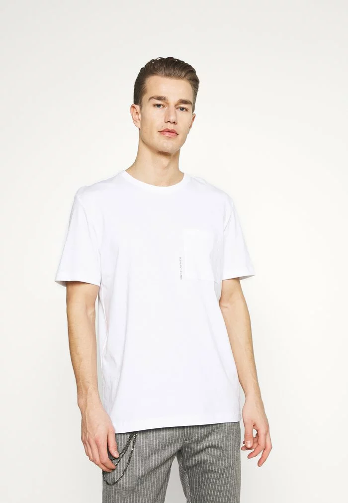 Selected Homme SLHRELAXFREDDIE POCKET ONECK - T-shirt Imprimé - Bright White 1 Selected Homme SLHRELAXFREDDIE POCKET ONECK - T-shirt Imprimé - Bright White