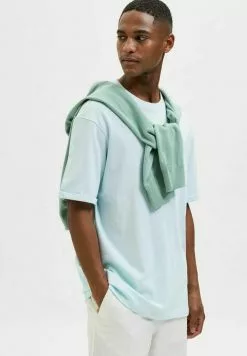 Selected Homme T-shirt Basique - Pastel Blue -Selected Homme Soldes Boutique 3e1f70305eac43ce86a522d078e1b1bc