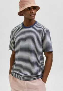Selected Homme T-shirt Imprimé - Navy Blue -Selected Homme Soldes Boutique 3f34180730844c6089fedef76f93d478