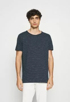 Selected Homme SLHMORGAN STRIPE O NECK TEE - T-shirt Basique - Dark Sapphire/egret -Selected Homme Soldes Boutique 401732d204724697a0ffde2502758d28