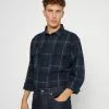 Selected Homme SLHLOOSEALFRED OVERSHIRT CHECK - Chemise - Dark Navy