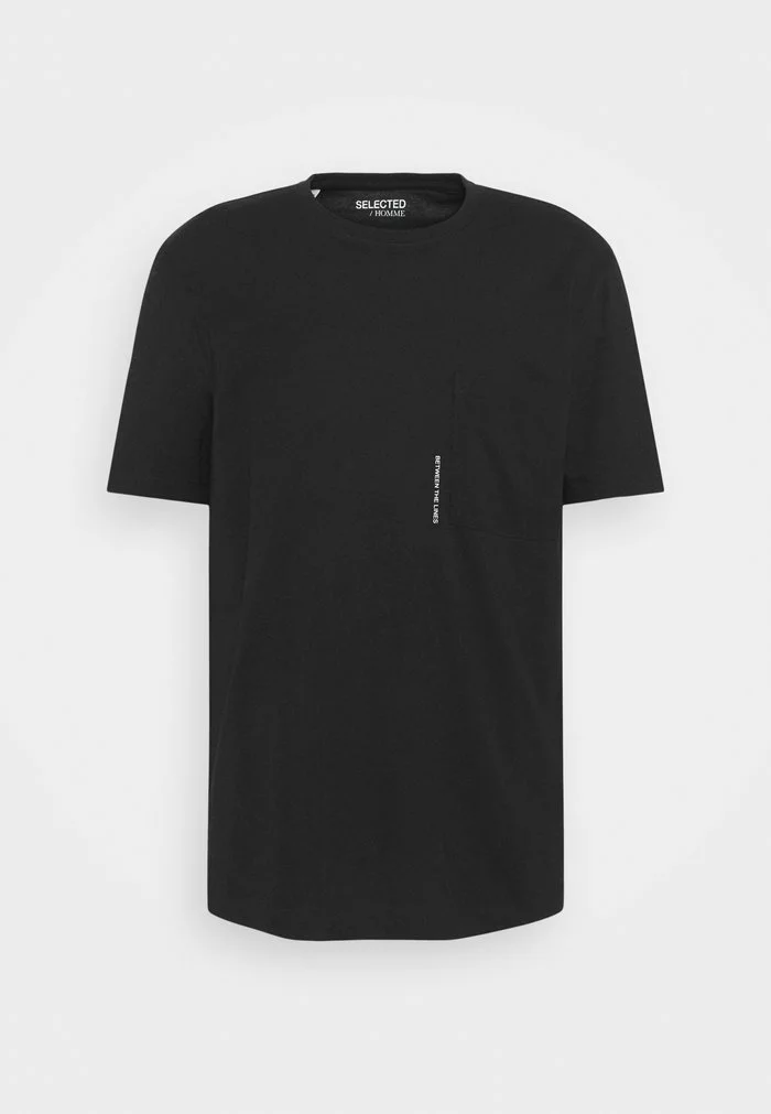 Selected Homme SLHRELAXFREDDIE POCKET ONECK - T-shirt Imprimé - Black 5 Selected Homme SLHRELAXFREDDIE POCKET ONECK - T-shirt Imprimé - Black – Image 5