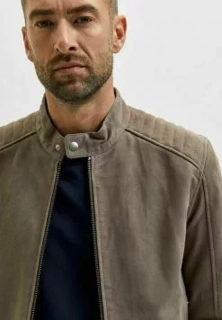 Selected Homme ICONIC - Veste En Cuir - Morel -Selected Homme Soldes Boutique 4d684ef42a7545098ff934524491deaf