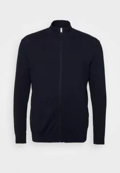 Selected Homme SLHBERG FULL ZIP CARDIGAN - Gilet - Navy Blazer Melange