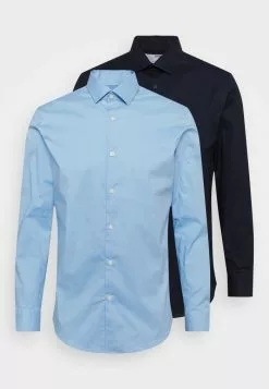 Selected Homme SLHSLIMBROOKLYN SHIRT 2 PACK - Chemise Classique - Light Blue/navy Blazer